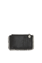 Quilted Falabella Top-Zip Cardholder